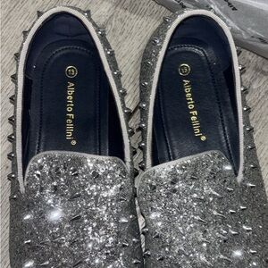 Alberto Fellini Silver Studded Men's Derbys